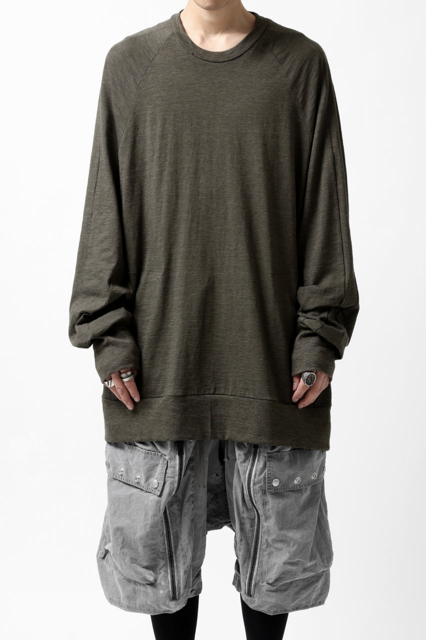 画像をギャラリービューアに読み込む, A.F ARTEFACT -HEATHER- DOLMAN LOOSEY TOPS / SLAB JERSEY (KHAKI)