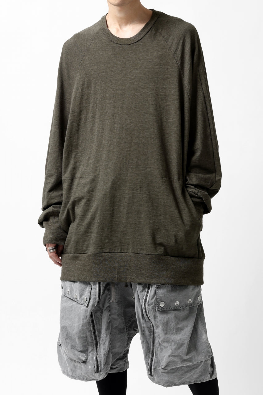 画像をギャラリービューアに読み込む, A.F ARTEFACT -HEATHER- DOLMAN LOOSEY TOPS / SLAB JERSEY (KHAKI)