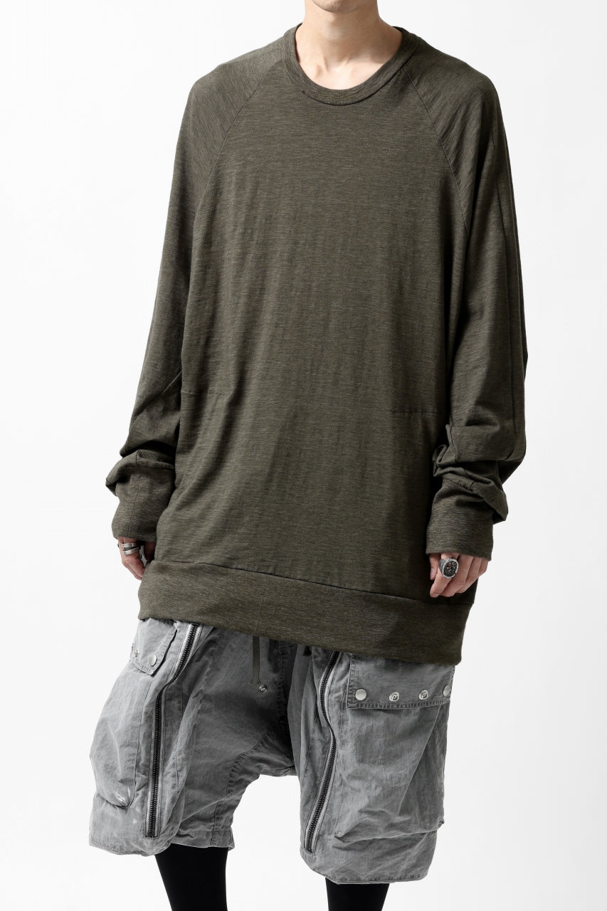 画像をギャラリービューアに読み込む, A.F ARTEFACT -HEATHER- DOLMAN LOOSEY TOPS / SLAB JERSEY (KHAKI)