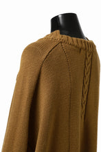 画像をギャラリービューアに読み込む, A.F ARTEFACT LOWGAUGE CABLE KNIT PULLOVER IRREGULAR-HEM (MUSTARD)