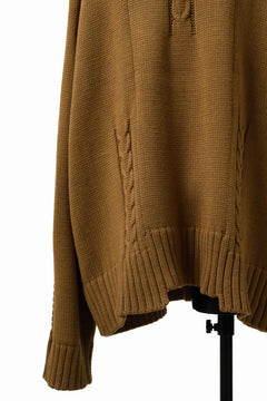 画像をギャラリービューアに読み込む, A.F ARTEFACT LOWGAUGE CABLE KNIT PULLOVER IRREGULAR-HEM (MUSTARD)
