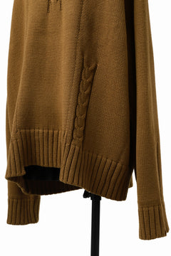 画像をギャラリービューアに読み込む, A.F ARTEFACT LOWGAUGE CABLE KNIT PULLOVER IRREGULAR-HEM (MUSTARD)