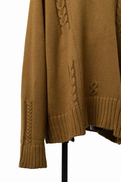 画像をギャラリービューアに読み込む, A.F ARTEFACT LOWGAUGE CABLE KNIT PULLOVER IRREGULAR-HEM (MUSTARD)