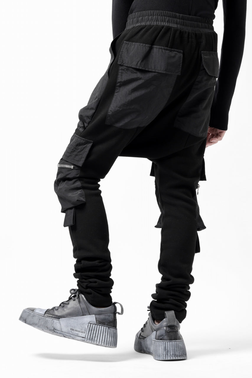 画像をギャラリービューアに読み込む, A.F ARTEFACT COMBINATION ZIPPER SARROUEL SKINNY PANTS / BOMBER HEAT® + NYLON (BLACK)