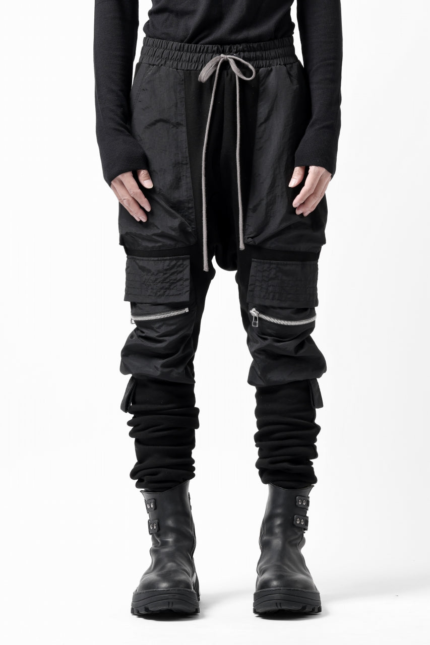 画像をギャラリービューアに読み込む, A.F ARTEFACT COMBINATION ZIPPER SARROUEL SKINNY PANTS / BOMBER HEAT® + NYLON (BLACK)