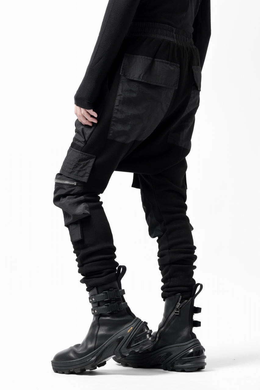 画像をギャラリービューアに読み込む, A.F ARTEFACT COMBINATION ZIPPER SARROUEL SKINNY PANTS / BOMBER HEAT® + NYLON (BLACK)