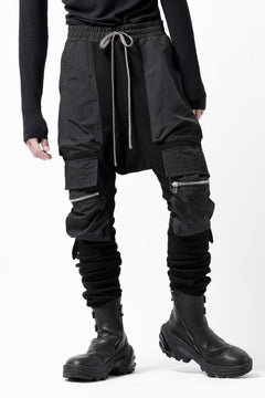 画像をギャラリービューアに読み込む, A.F ARTEFACT COMBINATION ZIPPER SARROUEL SKINNY PANTS / BOMBER HEAT® + NYLON (BLACK)