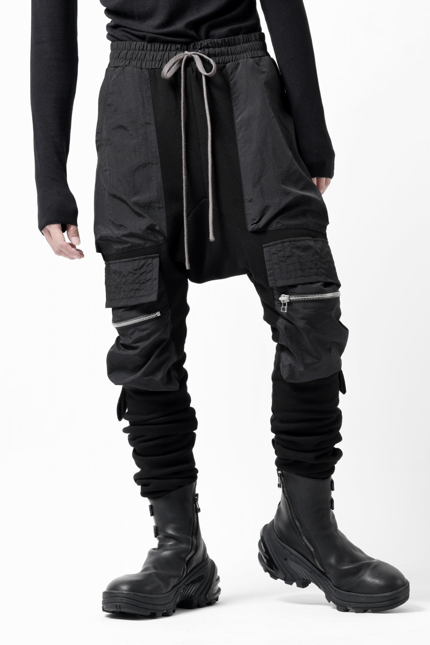 画像をギャラリービューアに読み込む, A.F ARTEFACT COMBINATION ZIPPER SARROUEL SKINNY PANTS / BOMBER HEAT® + NYLON (BLACK)
