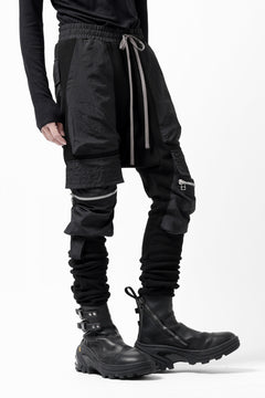 画像をギャラリービューアに読み込む, A.F ARTEFACT COMBINATION ZIPPER SARROUEL SKINNY PANTS / BOMBER HEAT® + NYLON (BLACK)