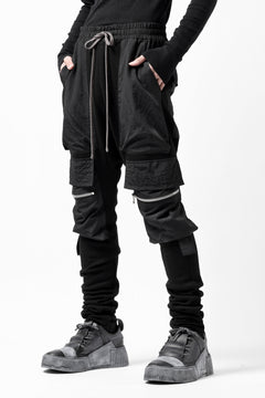 画像をギャラリービューアに読み込む, A.F ARTEFACT COMBINATION ZIPPER SARROUEL SKINNY PANTS / BOMBER HEAT® + NYLON (BLACK)