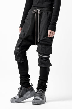画像をギャラリービューアに読み込む, A.F ARTEFACT COMBINATION ZIPPER SARROUEL SKINNY PANTS / BOMBER HEAT® + NYLON (BLACK)