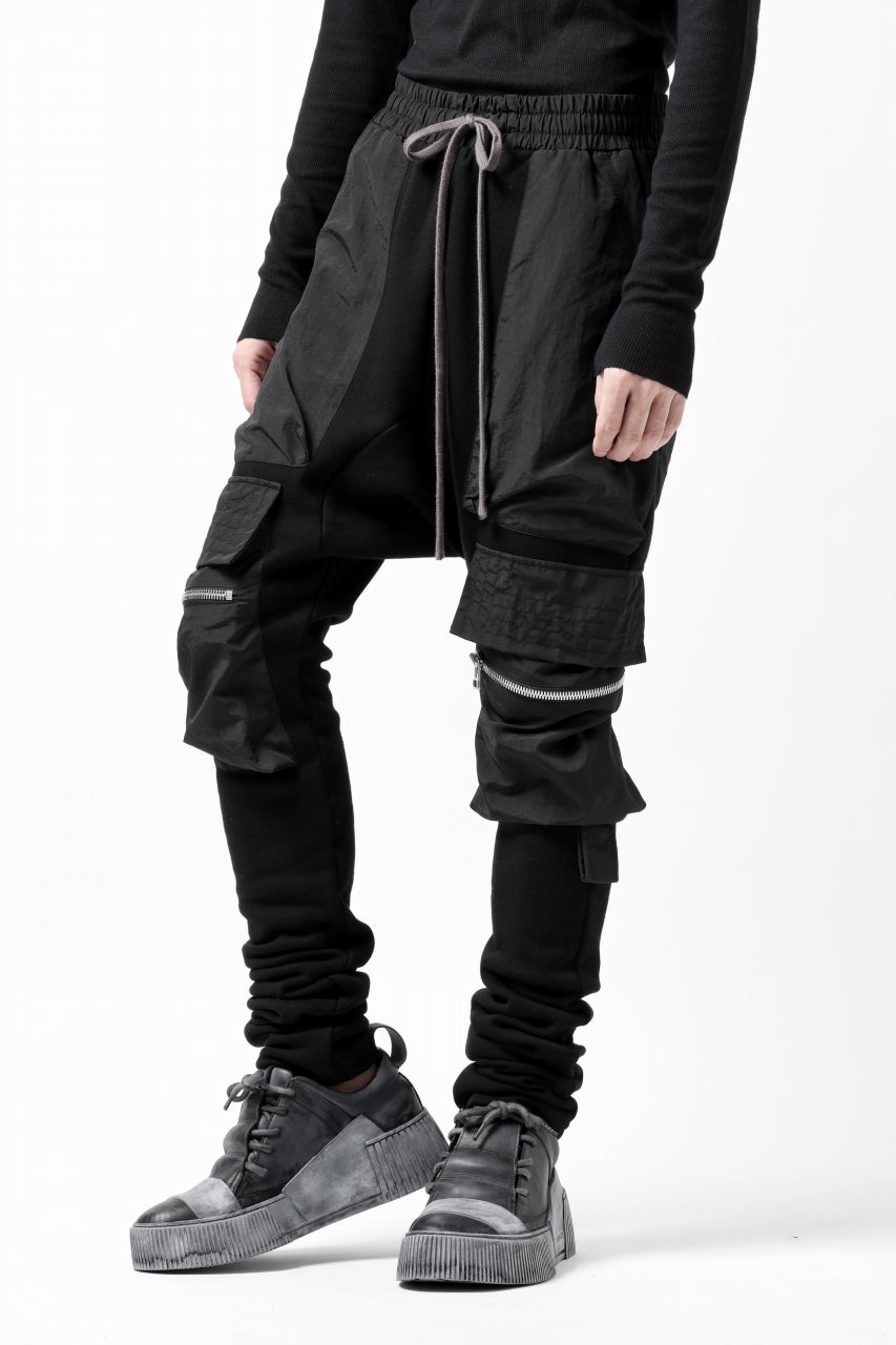 画像をギャラリービューアに読み込む, A.F ARTEFACT COMBINATION ZIPPER SARROUEL SKINNY PANTS / BOMBER HEAT® + NYLON (BLACK)