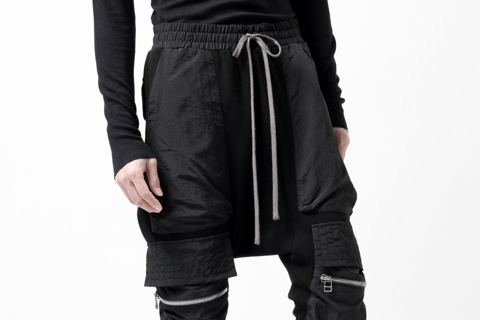 画像をギャラリービューアに読み込む, A.F ARTEFACT COMBINATION ZIPPER SARROUEL SKINNY PANTS / BOMBER HEAT® + NYLON (BLACK)