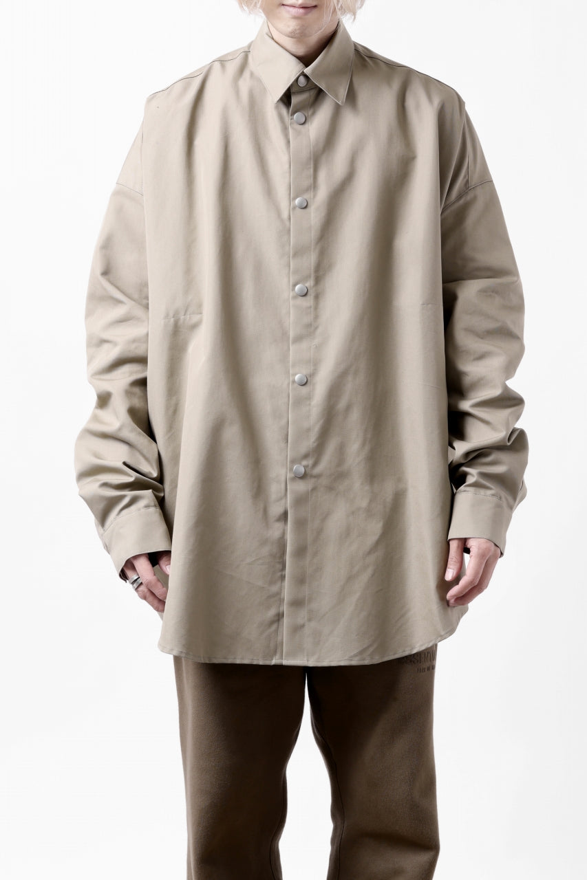 画像をギャラリービューアに読み込む, A.F ARTEFACT SNAPPED COCOON SHIRT / CONY BROAD (BEIGE)