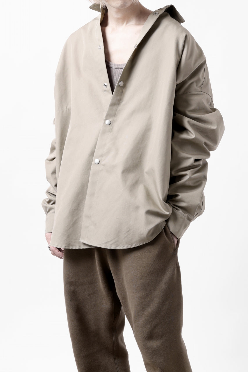画像をギャラリービューアに読み込む, A.F ARTEFACT SNAPPED COCOON SHIRT / CONY BROAD (BEIGE)