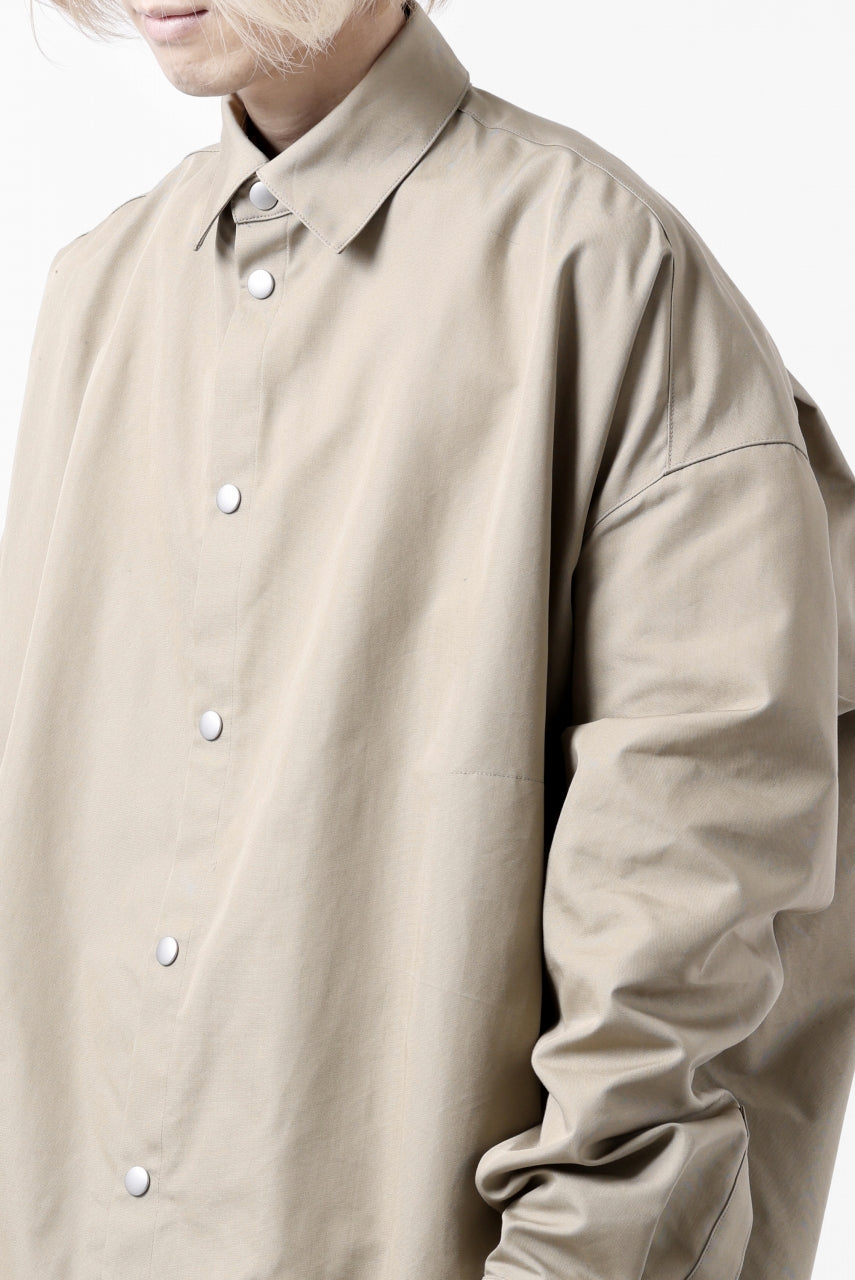 画像をギャラリービューアに読み込む, A.F ARTEFACT SNAPPED COCOON SHIRT / CONY BROAD (BEIGE)