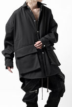 画像をギャラリービューアに読み込む, A.F ARTEFACT COCOON SHIRT JACKET / BONDING NYLON x FLEECE (BLACK)