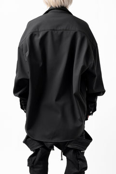 画像をギャラリービューアに読み込む, A.F ARTEFACT COCOON SHIRT JACKET / BONDING NYLON x FLEECE (BLACK)