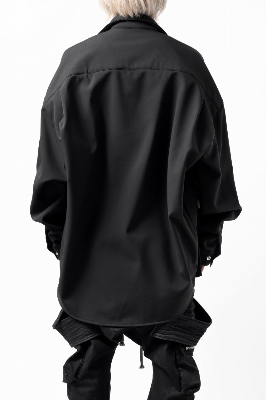 画像をギャラリービューアに読み込む, A.F ARTEFACT COCOON SHIRT JACKET / BONDING NYLON x FLEECE (BLACK)
