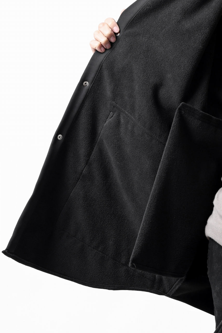 画像をギャラリービューアに読み込む, A.F ARTEFACT COCOON SHIRT JACKET / BONDING NYLON x FLEECE (BLACK)