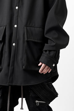画像をギャラリービューアに読み込む, A.F ARTEFACT COCOON SHIRT JACKET / BONDING NYLON x FLEECE (BLACK)