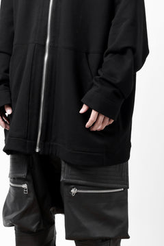 画像をギャラリービューアに読み込む, A.F ARTEFACT DOLMAN ZIP HOODIE / COTTON SWEAT (BLACK)