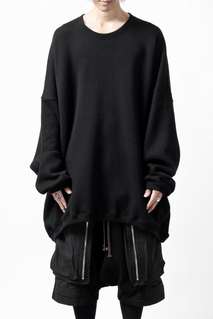 画像をギャラリービューアに読み込む, A.F ARTEFACT OVERSIZED PULLOVER / COTTON KNIT (BLACK)