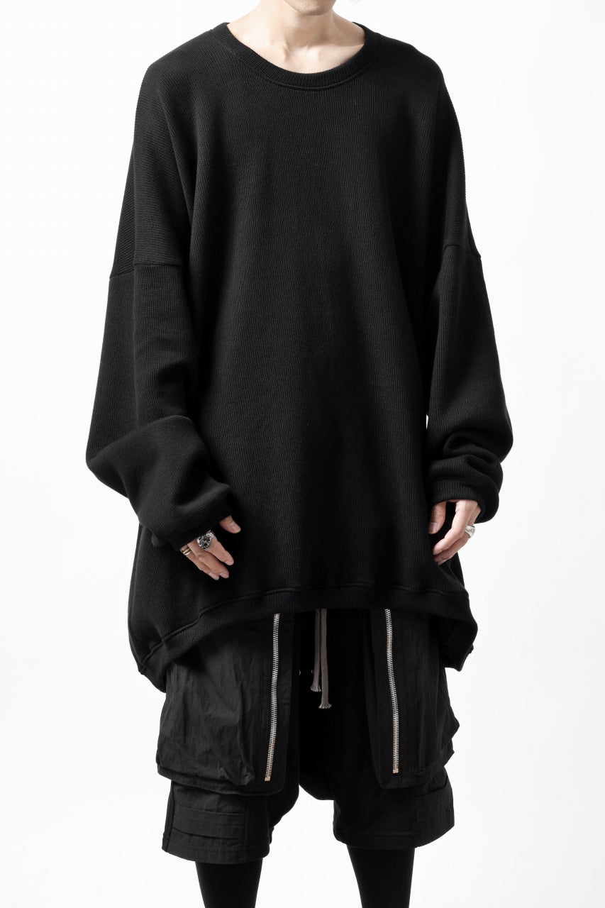 画像をギャラリービューアに読み込む, A.F ARTEFACT OVERSIZED PULLOVER / COTTON KNIT (BLACK)