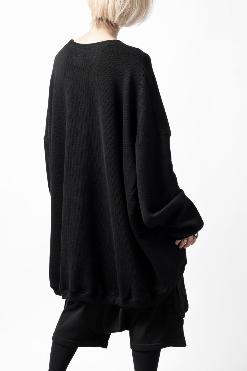 画像をギャラリービューアに読み込む, A.F ARTEFACT OVERSIZED PULLOVER / COTTON KNIT (BLACK)