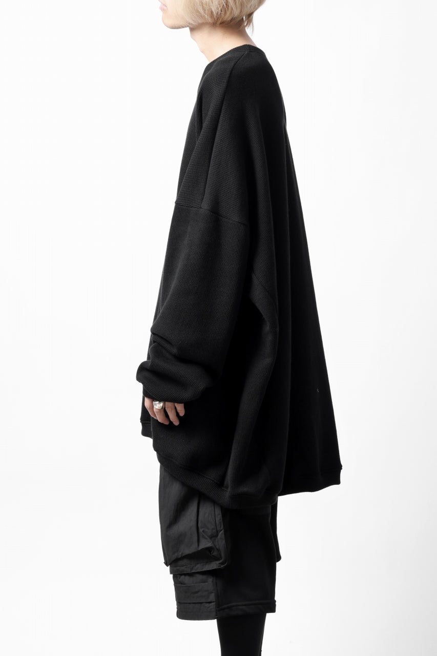 画像をギャラリービューアに読み込む, A.F ARTEFACT OVERSIZED PULLOVER / COTTON KNIT (BLACK)