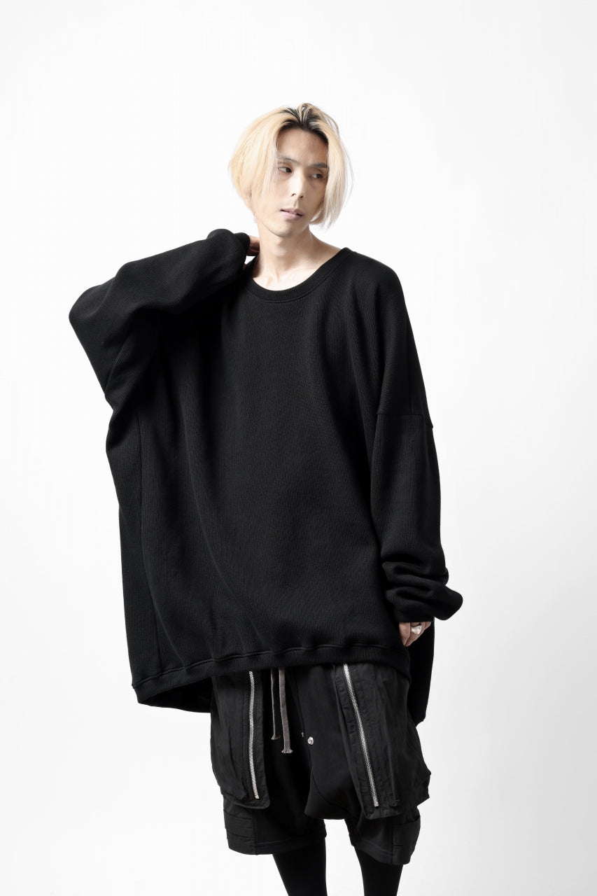 画像をギャラリービューアに読み込む, A.F ARTEFACT OVERSIZED PULLOVER / COTTON KNIT (BLACK)