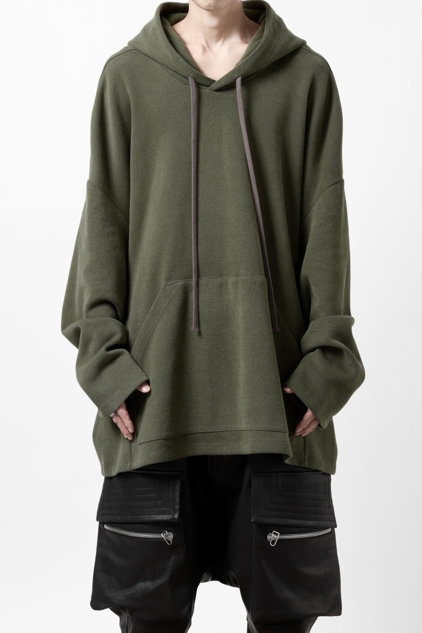 画像をギャラリービューアに読み込む, A.F ARTEFACT DOLMAN HOODIE PULLOVER / COPE KNIT JERSEY (KHAKI)
