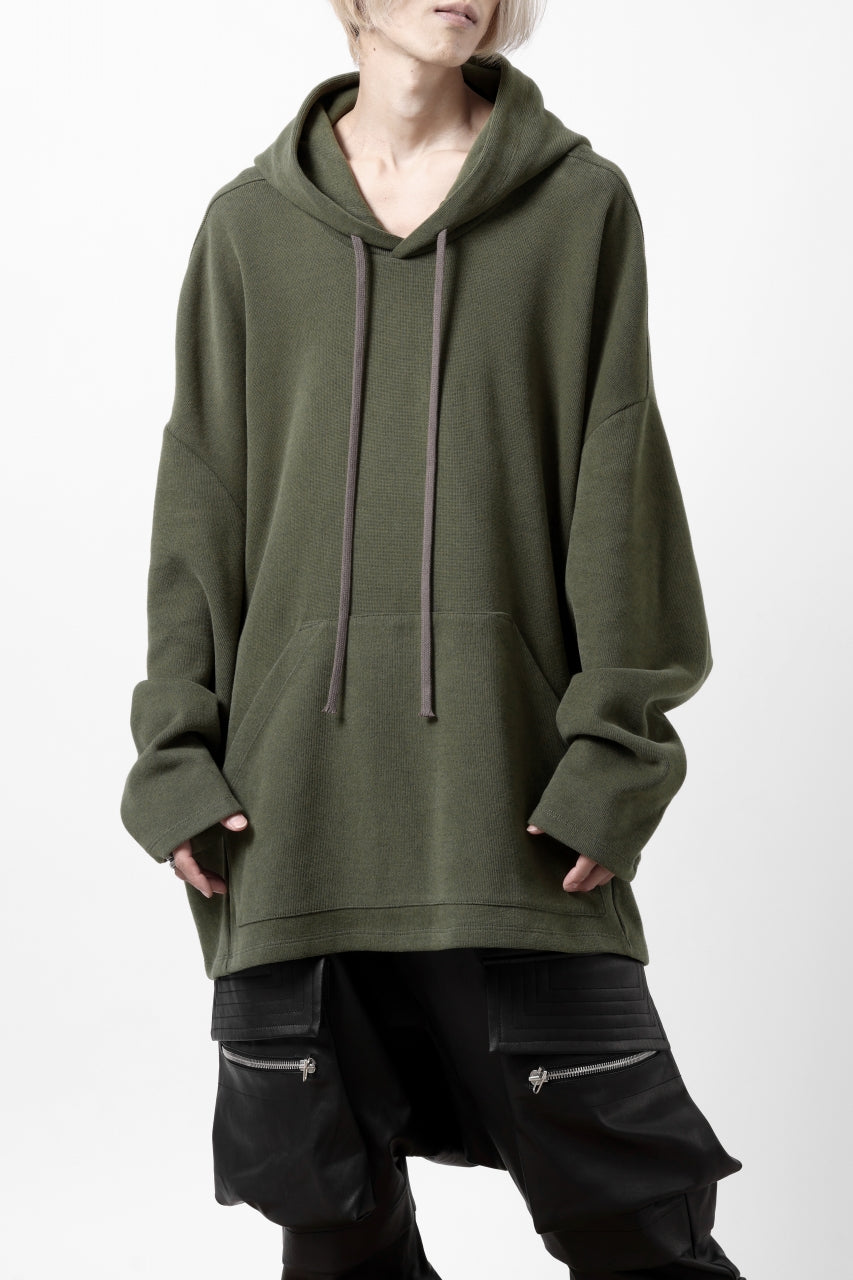画像をギャラリービューアに読み込む, A.F ARTEFACT DOLMAN HOODIE PULLOVER / COPE KNIT JERSEY (KHAKI)