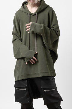 画像をギャラリービューアに読み込む, A.F ARTEFACT DOLMAN HOODIE PULLOVER / COPE KNIT JERSEY (KHAKI)
