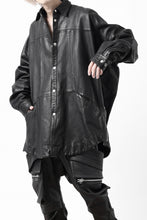 画像をギャラリービューアに読み込む, A.F ARTEFACT LEATHER COCOON SHIRT JACKET / GOAT SKIN (BLACK)