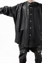 画像をギャラリービューアに読み込む, A.F ARTEFACT LEATHER COCOON SHIRT JACKET / GOAT SKIN (BLACK)