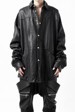 画像をギャラリービューアに読み込む, A.F ARTEFACT LEATHER COCOON SHIRT JACKET / GOAT SKIN (BLACK)