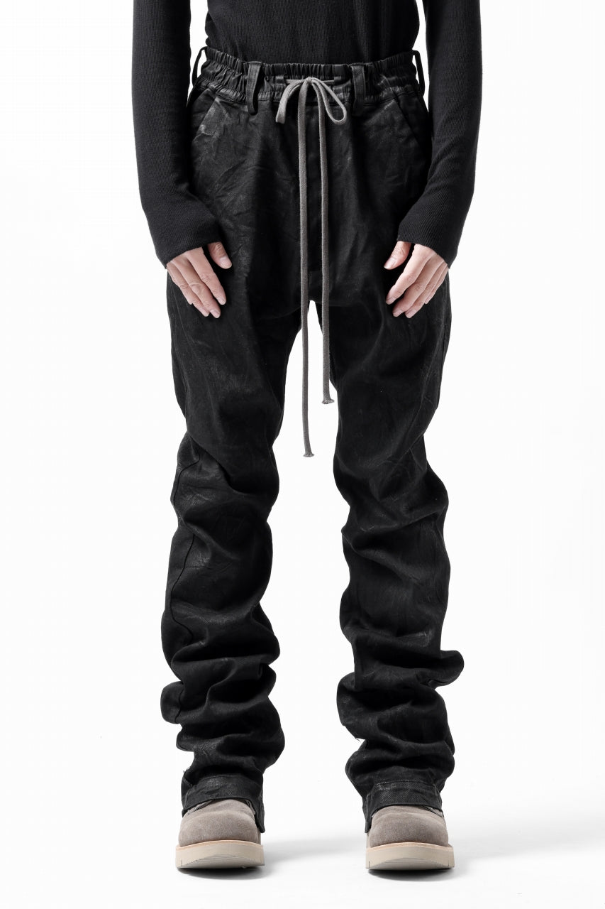 画像をギャラリービューアに読み込む, A.F ARTEFACT COATED FLARE LONG PANTS / HI-STRETCH DENIM (BLACK)