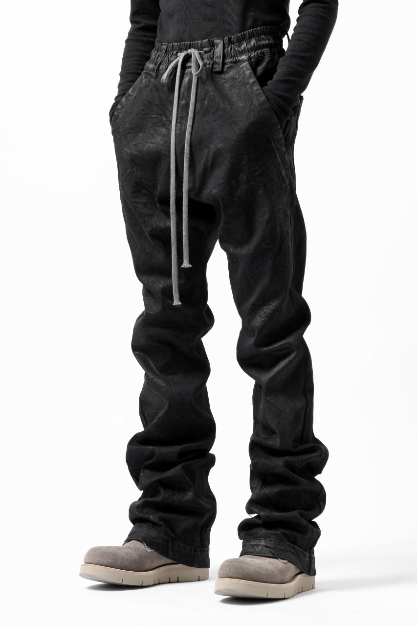 画像をギャラリービューアに読み込む, A.F ARTEFACT COATED FLARE LONG PANTS / HI-STRETCH DENIM (BLACK)