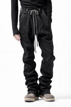 画像をギャラリービューアに読み込む, A.F ARTEFACT COATED FLARE LONG PANTS / HI-STRETCH DENIM (BLACK)