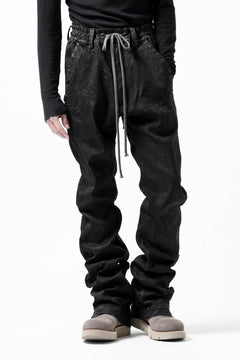 画像をギャラリービューアに読み込む, A.F ARTEFACT COATED FLARE LONG PANTS / HI-STRETCH DENIM (BLACK)
