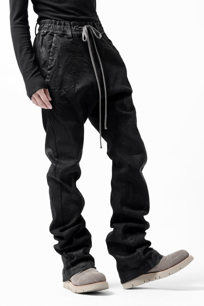 画像をギャラリービューアに読み込む, A.F ARTEFACT COATED FLARE LONG PANTS / HI-STRETCH DENIM (BLACK)