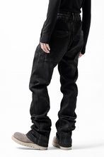 画像をギャラリービューアに読み込む, A.F ARTEFACT COATED FLARE LONG PANTS / HI-STRETCH DENIM (BLACK)