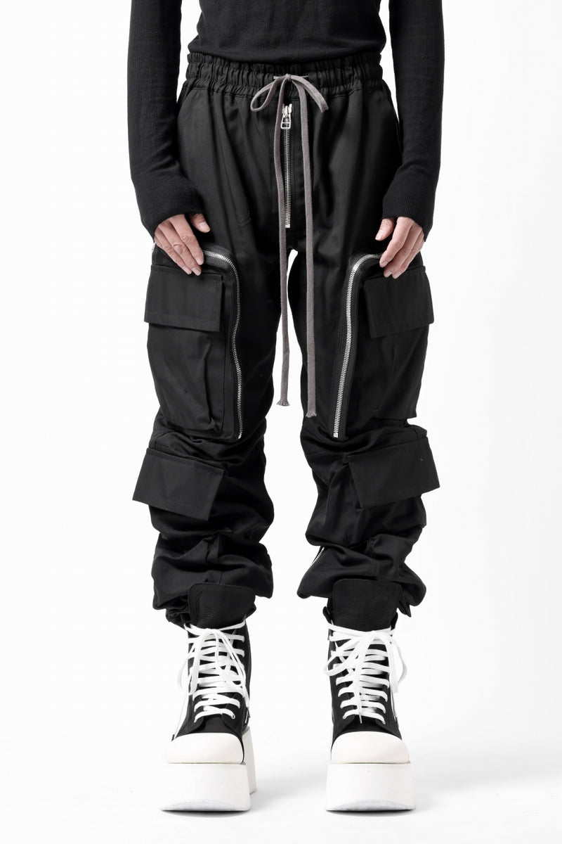 pokota3　　af artefact ファーパンツ A.F ARTEFACT EXTREME WIDE CARGO PANTS / COATING TWILL (BLACK