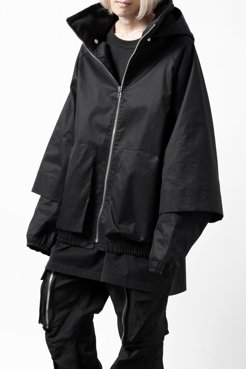 画像をギャラリービューアに読み込む, A.F ARTEFACT LAYERED WR HOODED JACKET / COATING COTTON GABARDINE (BLACK)