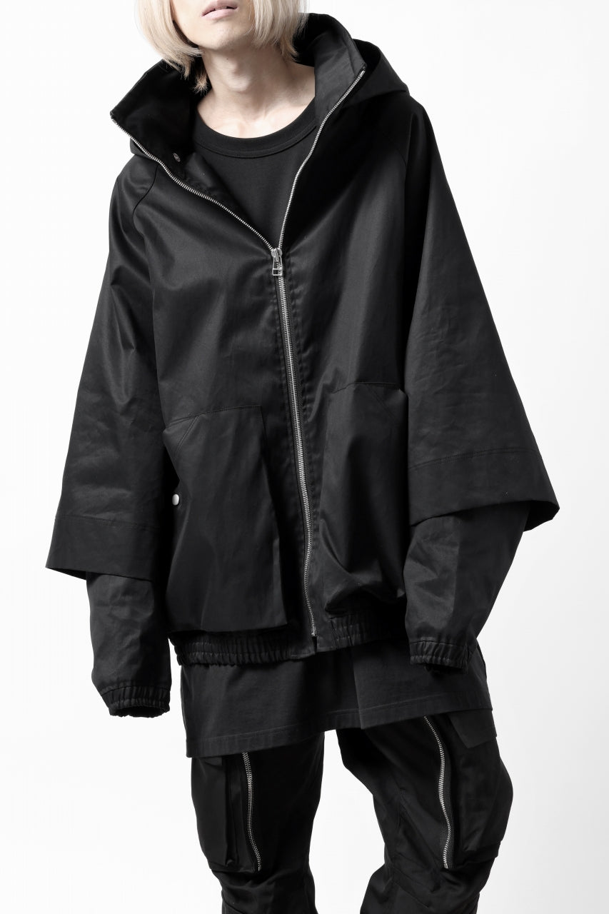 画像をギャラリービューアに読み込む, A.F ARTEFACT LAYERED WR HOODED JACKET / COATING COTTON GABARDINE (BLACK)