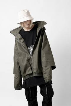 画像をギャラリービューアに読み込む, A.F ARTEFACT LAYERED WR HOODED JACKET / COATING COTTON GABARDINE (KHAKI)