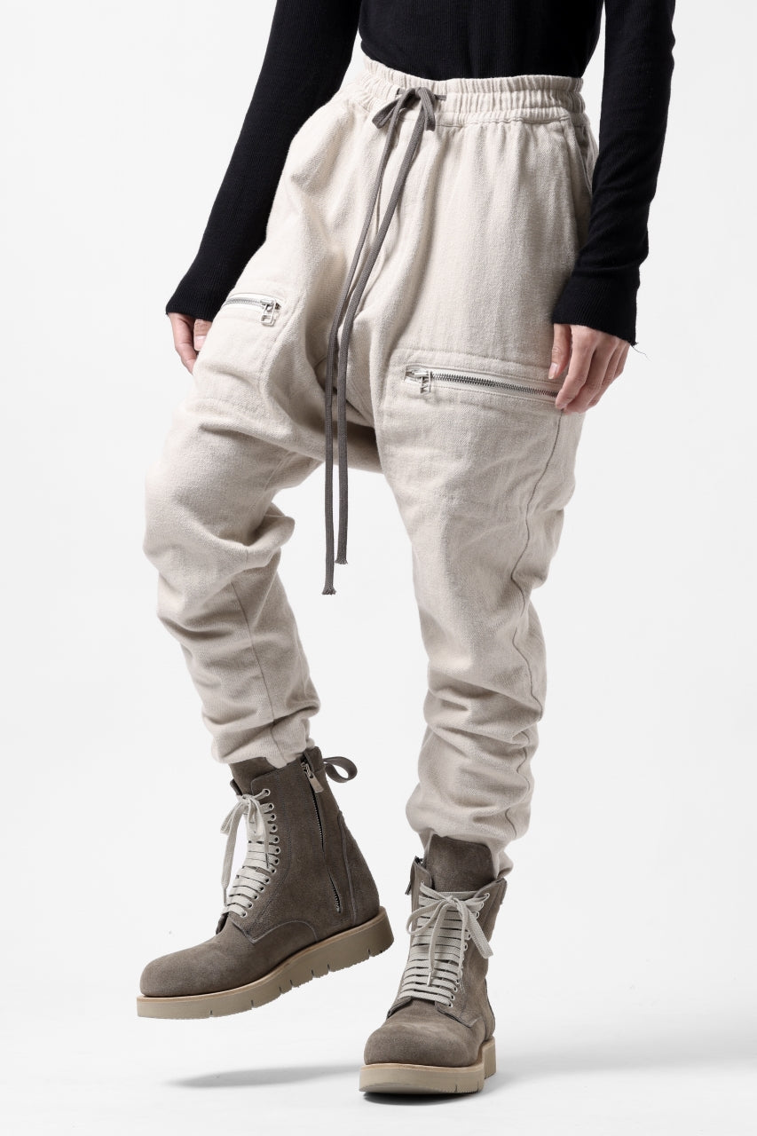 画像をギャラリービューアに読み込む, A.F ARTEFACT ZIPPER SARROUEL LONG PANTS / COTTON TWILL (IVORY)
