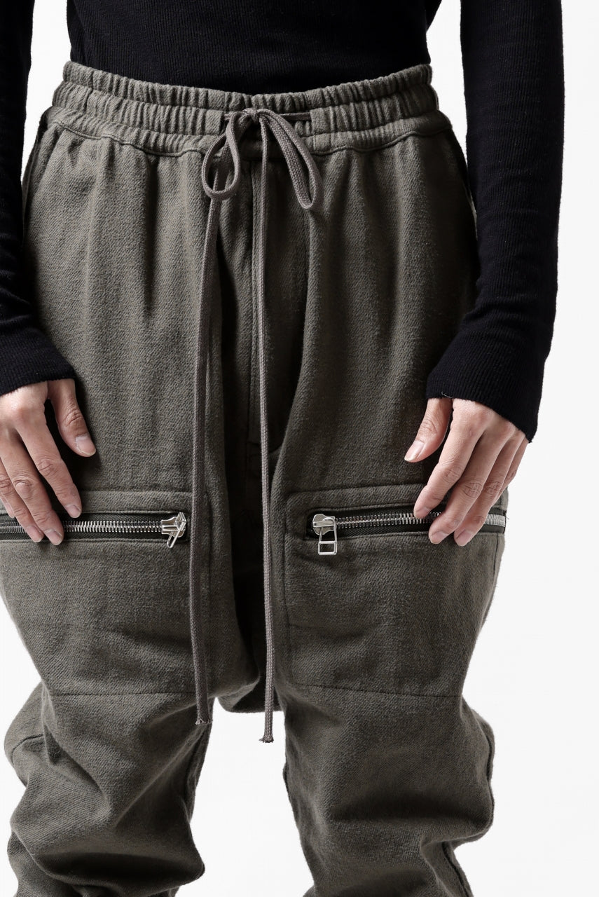 画像をギャラリービューアに読み込む, A.F ARTEFACT ZIPPER SARROUEL LONG PANTS / COTTON TWILL (KHAKI)