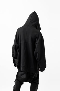 Load image into Gallery viewer, A.F ARTEFACT COMBI HOODIE PULLOVER PARKA / COTTON SWEAT (BLACK)